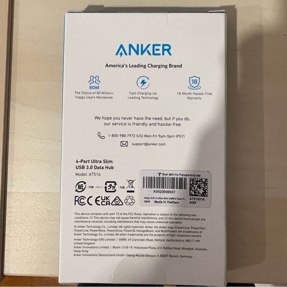 Anker 4-Port USB 3.0 Hub Splitter Adapter Laptop PC Extender